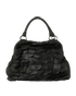 Tiered Ruffle Shoulder Bag, &pound;150, Handbags, Black, Leather, Front view